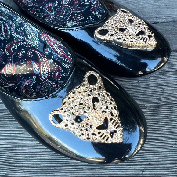 385 Fifth Patent Leather Leopard Embellished Ballet Flats – Size 7.5 - Picture 5 of 6